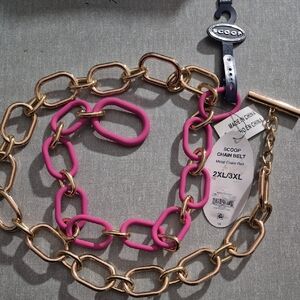 Scoop Gold and Pink Chain Belt